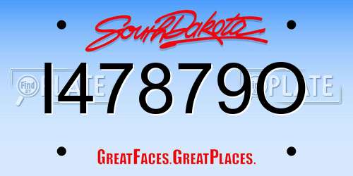 I47879O South Dakota License Plate