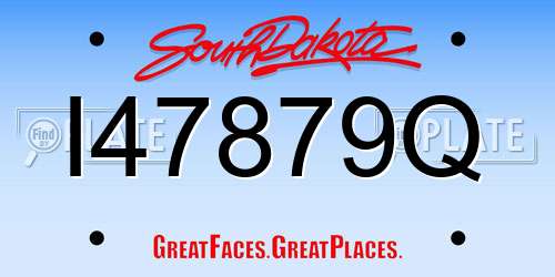 I47879Q South Dakota License Plate