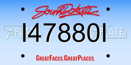 I47880I South Dakota License Plate