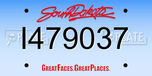 I479037 South Dakota License Plate