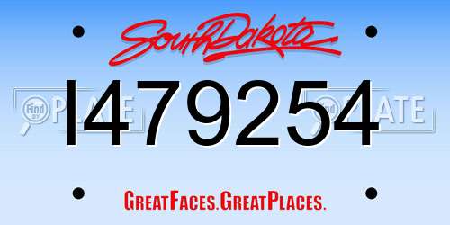 I479254 South Dakota License Plate