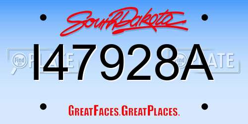 I47928A South Dakota License Plate