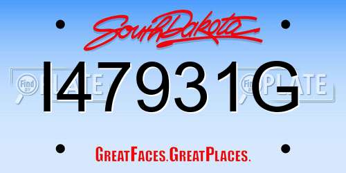 I47931G South Dakota License Plate