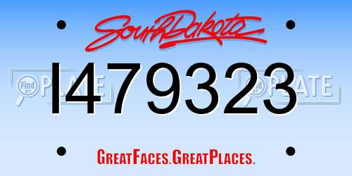 I479323 South Dakota License Plate