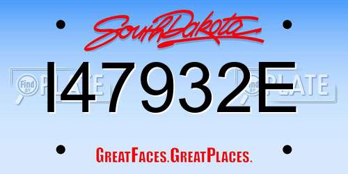 I47932E South Dakota License Plate