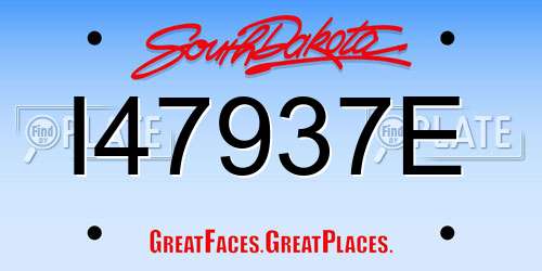 I47937E South Dakota License Plate