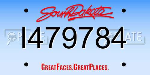 I479784 South Dakota License Plate