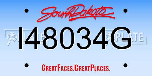 I48034G South Dakota License Plate