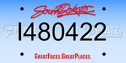 I480422 South Dakota License Plate
