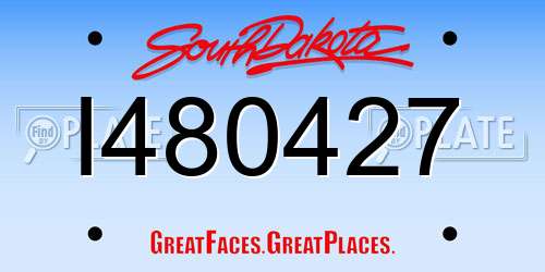 I480427 South Dakota License Plate