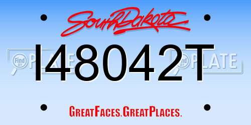 I48042T South Dakota License Plate