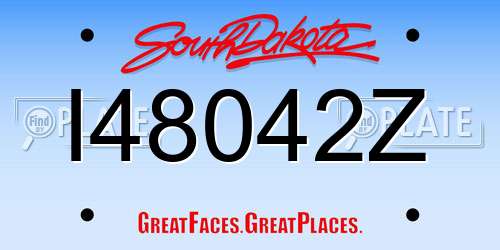 I48042Z South Dakota License Plate