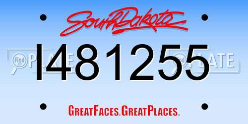 I481255 South Dakota License Plate