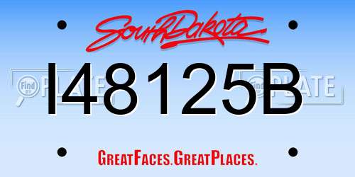 I48125B South Dakota License Plate