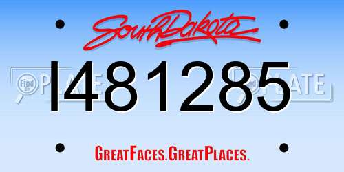 I481285 South Dakota License Plate