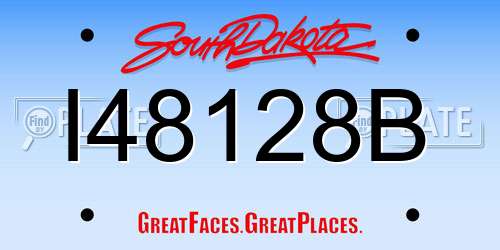 I48128B South Dakota License Plate