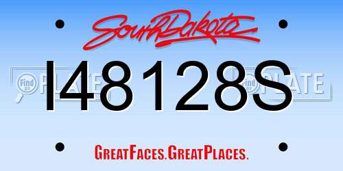 I48128S South Dakota License Plate