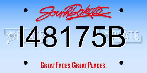 I48175B South Dakota License Plate