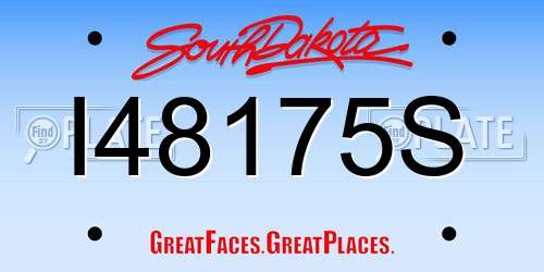 I48175S South Dakota License Plate