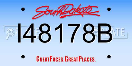 I48178B South Dakota License Plate