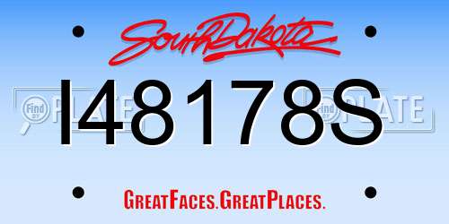 I48178S South Dakota License Plate