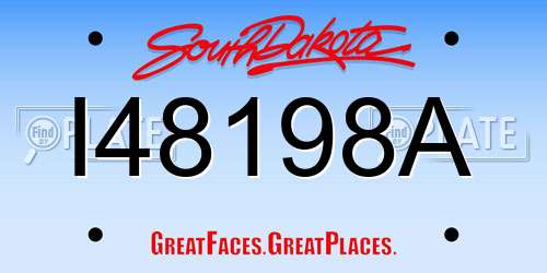 I48198A South Dakota License Plate
