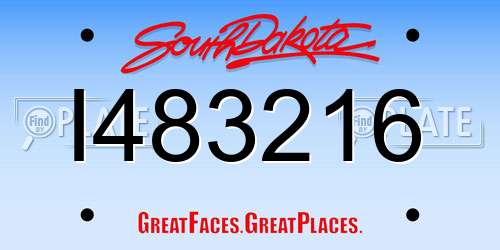 I483216 South Dakota License Plate