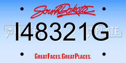 I48321G South Dakota License Plate
