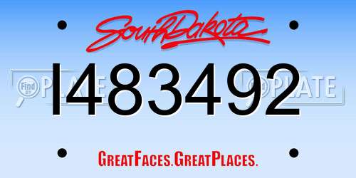 I483492 South Dakota License Plate
