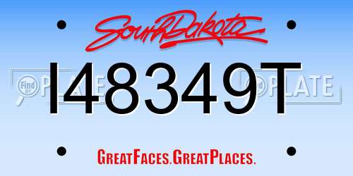 I48349T South Dakota License Plate
