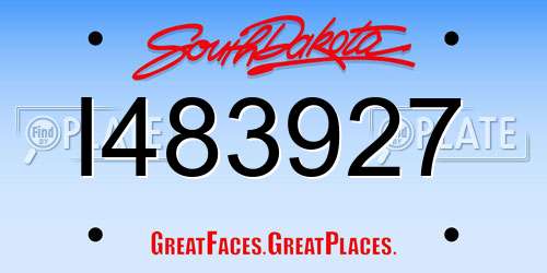 I483927 South Dakota License Plate