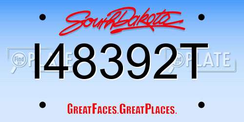 I48392T South Dakota License Plate