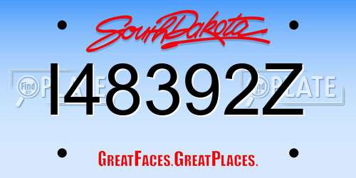 I48392Z South Dakota License Plate