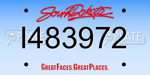 I483972 South Dakota License Plate