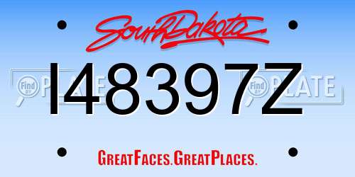 I48397Z South Dakota License Plate