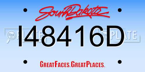 I48416D South Dakota License Plate