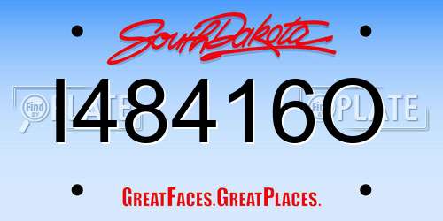 I48416O South Dakota License Plate