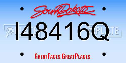 I48416Q South Dakota License Plate