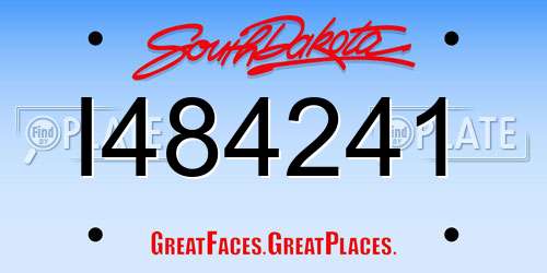 I484241 South Dakota License Plate