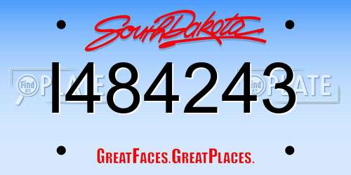 I484243 South Dakota License Plate