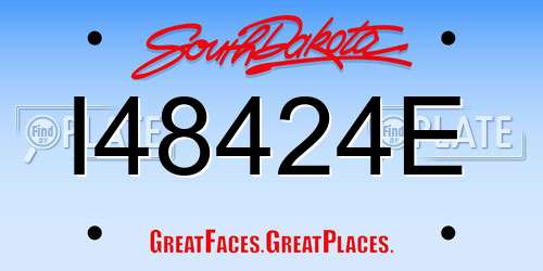 I48424E South Dakota License Plate