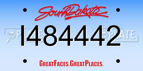 I484442 South Dakota License Plate