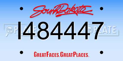I484447 South Dakota License Plate