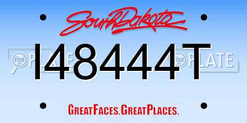 I48444T South Dakota License Plate