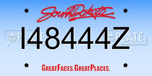 I48444Z South Dakota License Plate