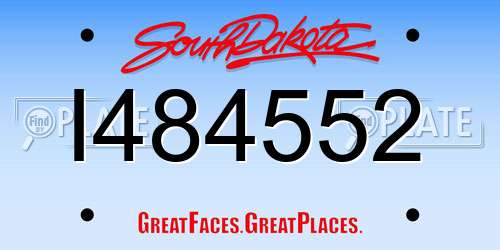 I484552 South Dakota License Plate