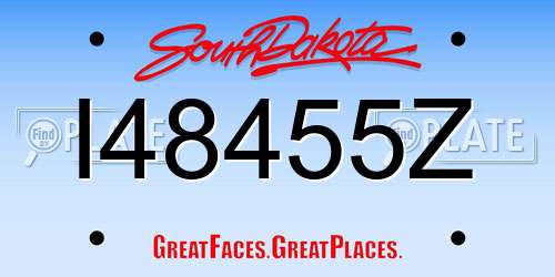 I48455Z South Dakota License Plate
