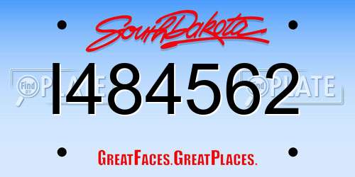 I484562 South Dakota License Plate