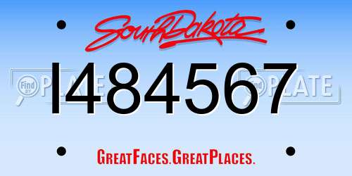 I484567 South Dakota License Plate