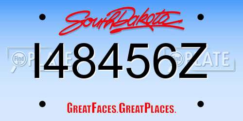 I48456Z South Dakota License Plate